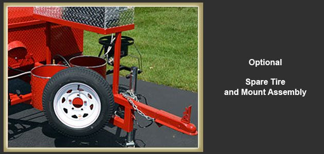 We can add an optional spare tire and mount on our grills.