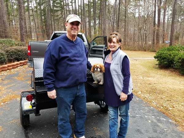 Steve W with his new Carolina Pig Cookers grill.